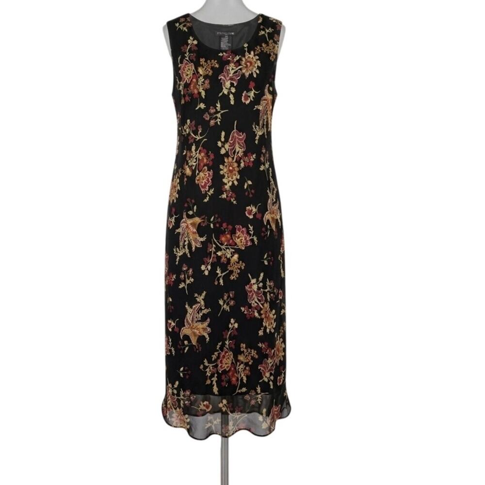 Madison Leigh Plus Size 22W Black Floral Sleeveless Maxi Chiffon Dress